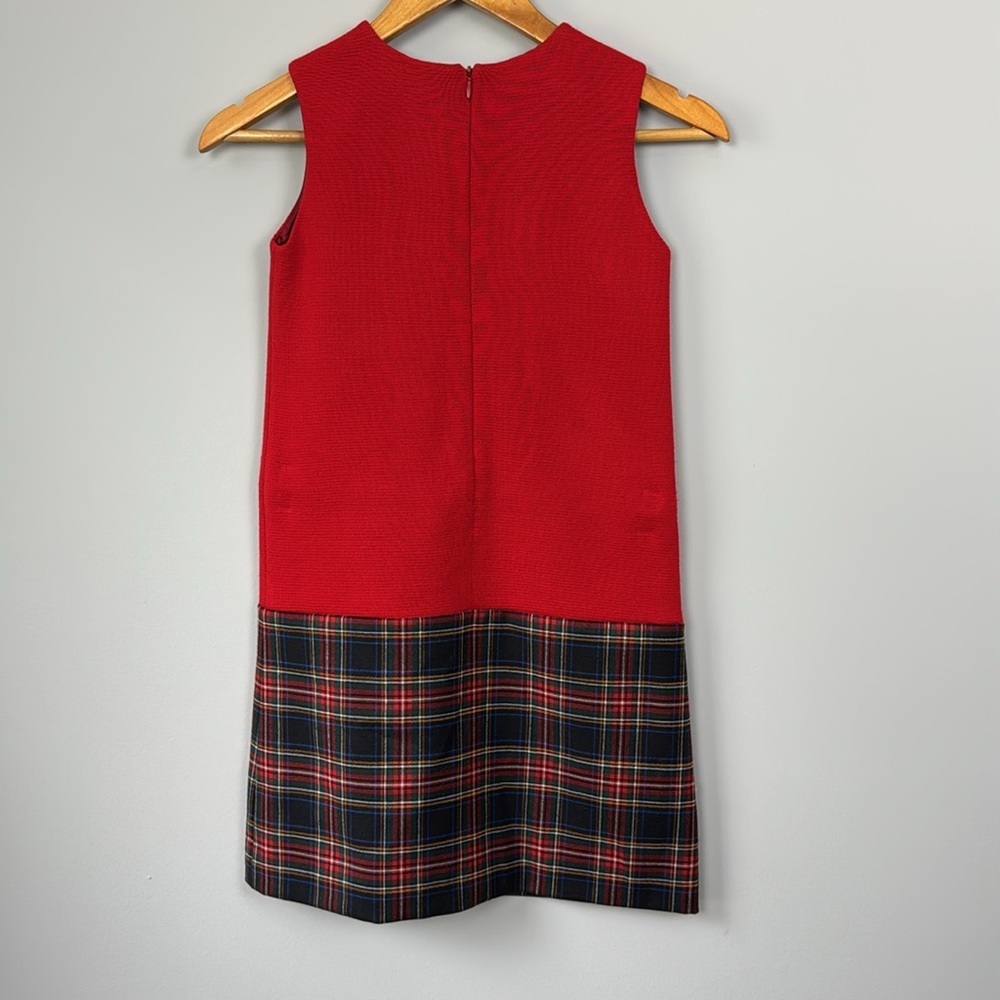 Dolce & Gabbana Tartan Plaid Dress with Doll Broach. Size 9/10. - Picture 8 of 13
